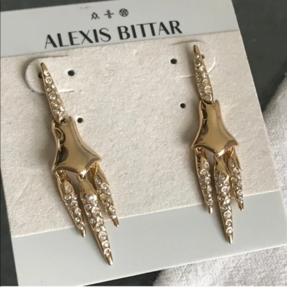 ALEXIS BITTAR • RARE Miss Havisham Swarovski Crystal Encrusted Drop Earrings